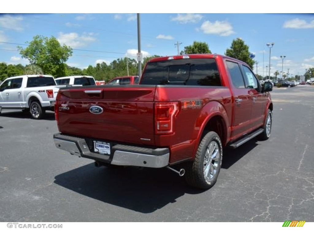 2015 F150 Lariat SuperCrew 4x4 - Ruby Red Metallic / Black photo #6