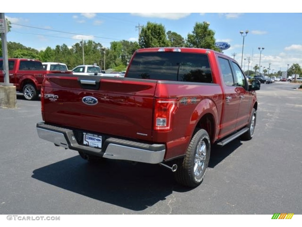 2015 F150 XLT SuperCrew 4x4 - Ruby Red Metallic / Medium Earth Gray photo #6