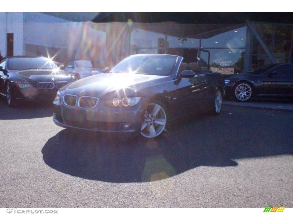 2008 3 Series 335i Convertible - Space Grey Metallic / Saddle Brown/Black photo #3