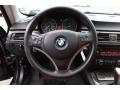 2007 BMW 3 Series Coral Red/Black Interior Steering Wheel Photo