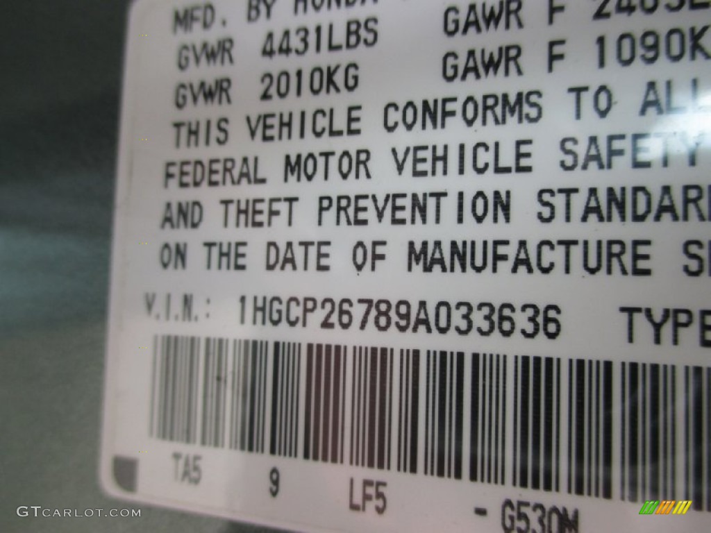 2009 Accord EX Sedan - Mystic Green Metallic / Gray photo #10
