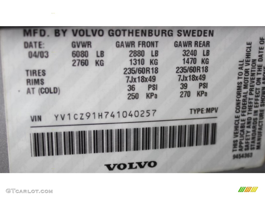 2004 XC90 T6 AWD - Silver Metallic / Graphite photo #23