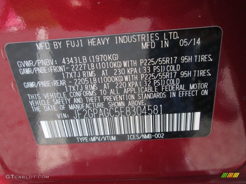 2014 XV Crosstrek 2.0i Limited - Venetian Red Pearl / Ivory photo #29