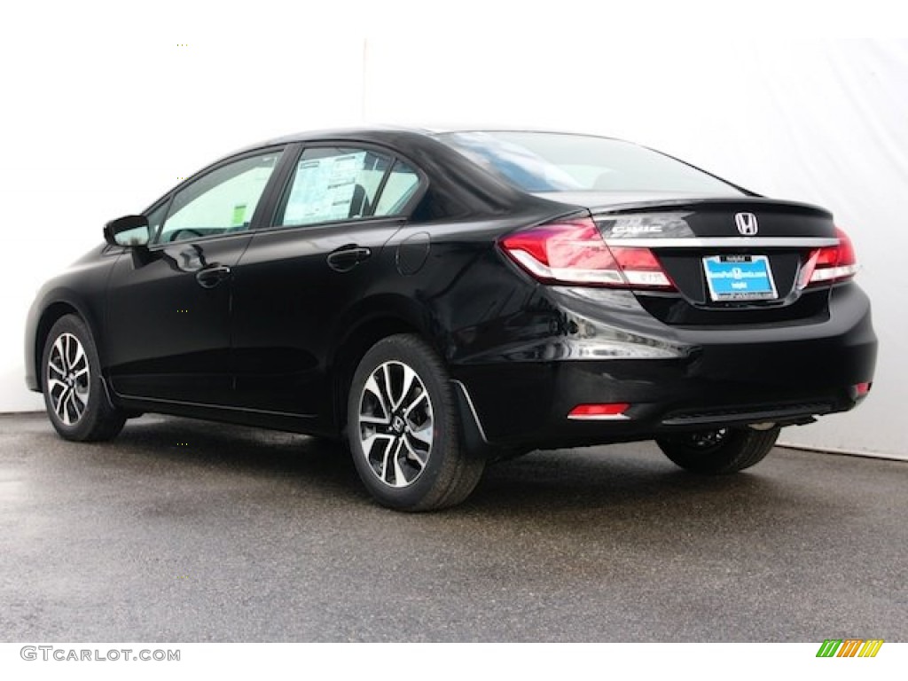 2015 Civic EX Sedan - Crystal Black Pearl / Black photo #2