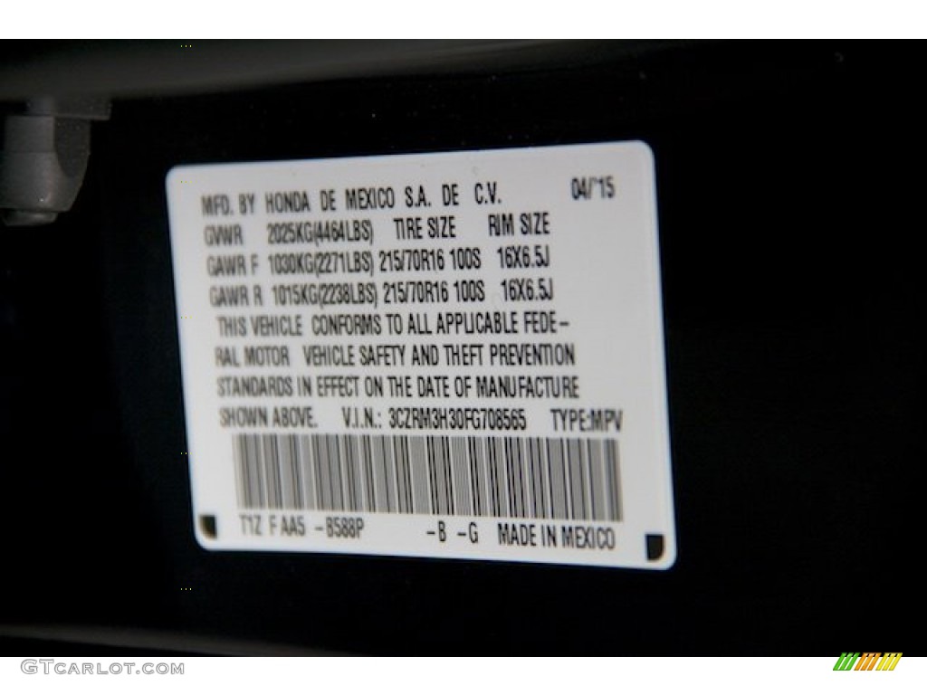 2015 CR-V LX - Obsidian Blue Pearl / Gray photo #18