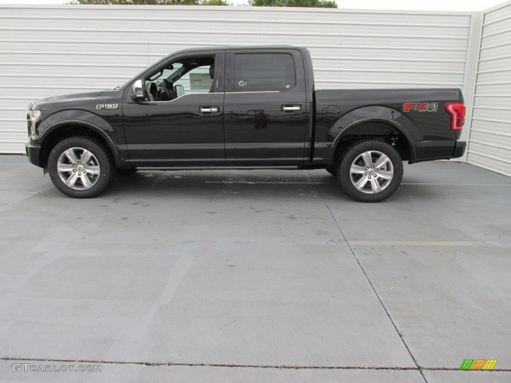 2015 F150 Platinum SuperCrew 4x4 - Tuxedo Black Metallic / Black photo #6