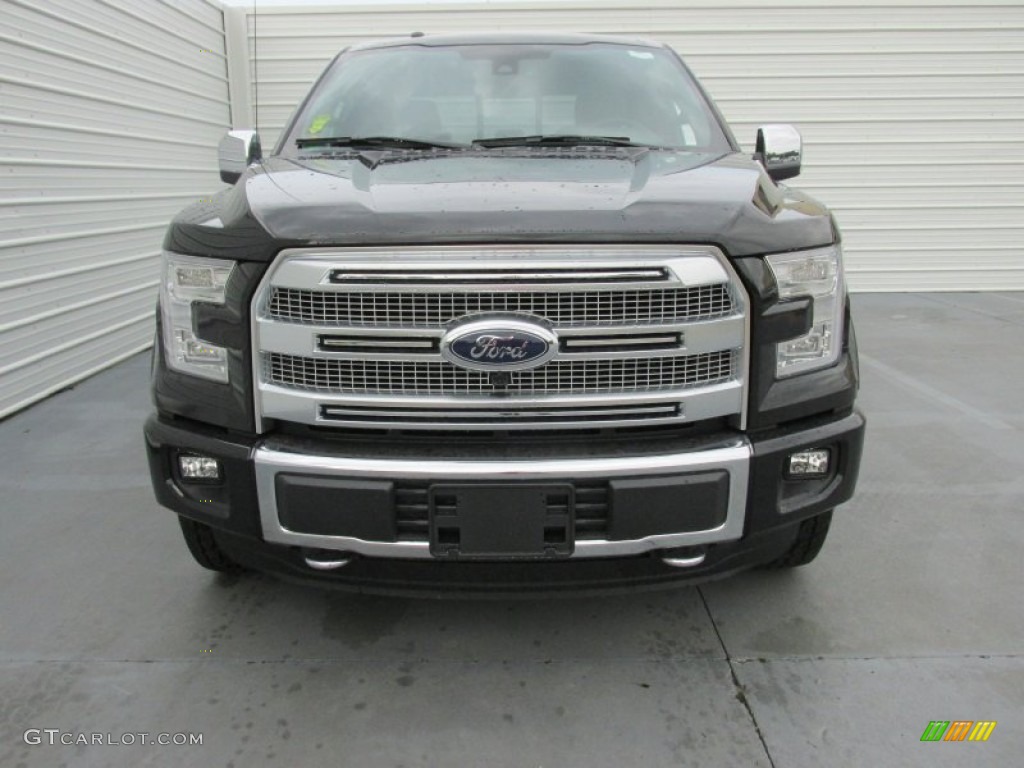 2015 F150 Platinum SuperCrew 4x4 - Tuxedo Black Metallic / Black photo #8