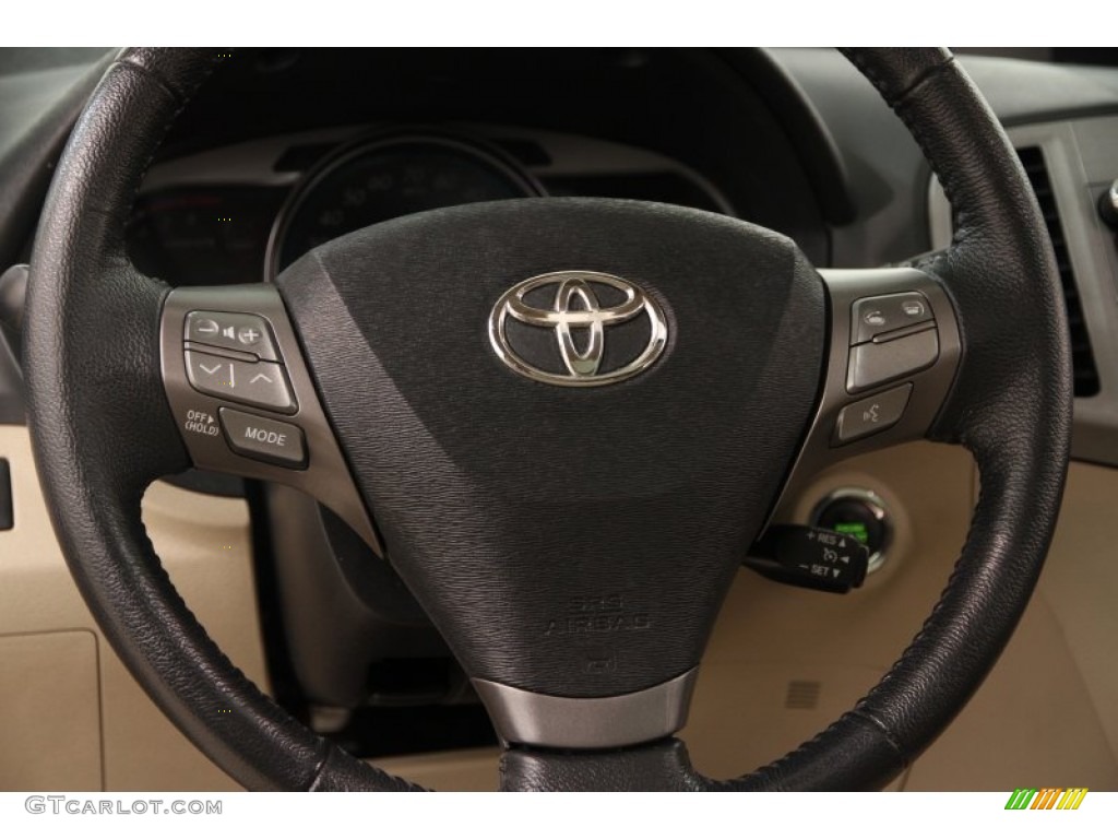 2010 Toyota Venza V6 Ivory Steering Wheel Photo #104239619