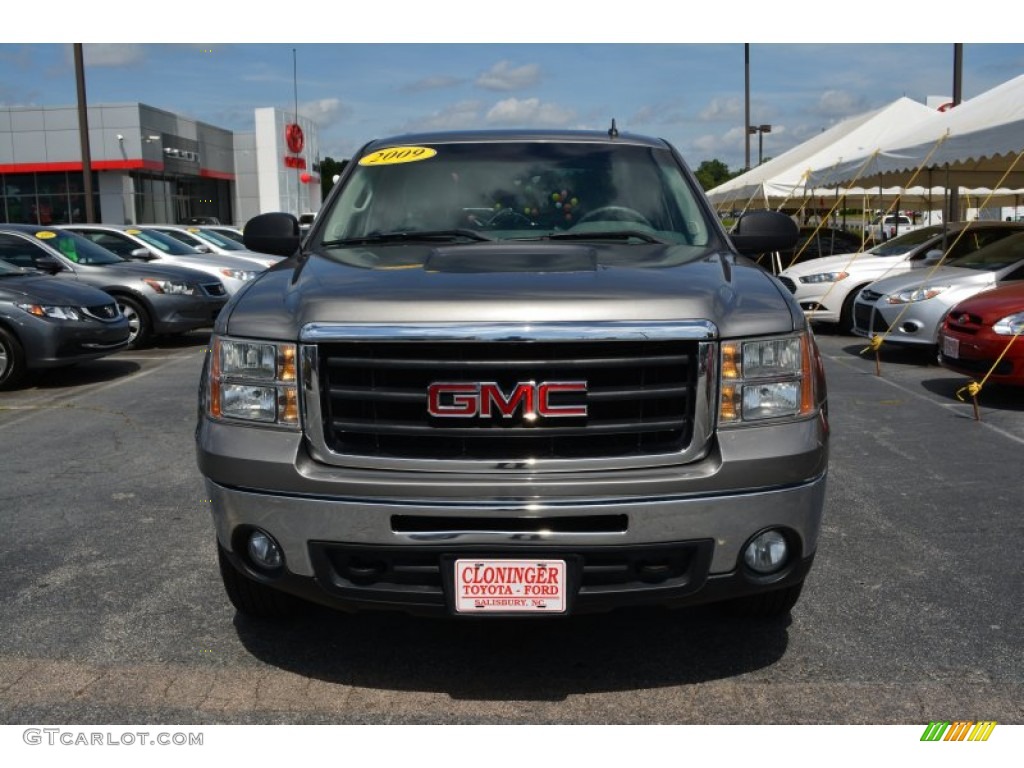 2009 Sierra 1500 SLE Crew Cab 4x4 - Steel Gray Metallic / Ebony/Light Cashmere photo #27