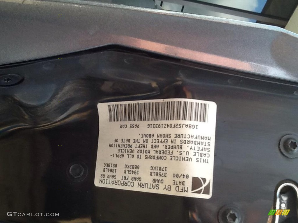 2004 ION 2 Sedan - Storm Grey / Grey photo #6