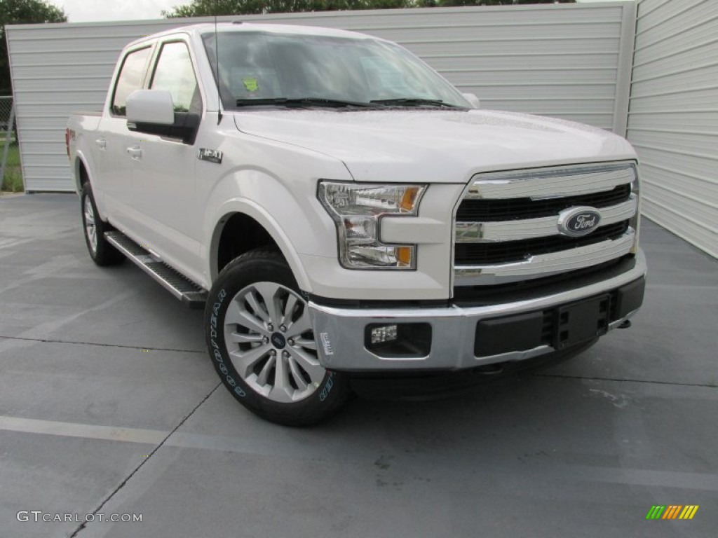 2015 F150 Lariat SuperCrew 4x4 - White Platinum Tricoat / Medium Light Camel photo #1