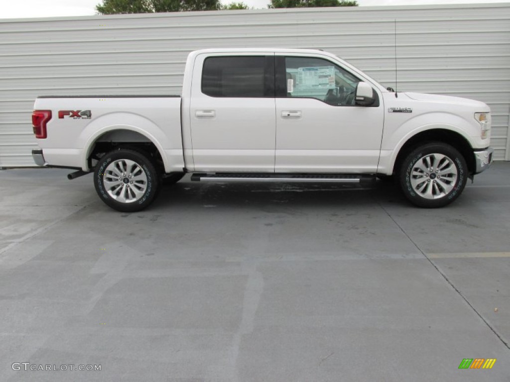 2015 F150 Lariat SuperCrew 4x4 - White Platinum Tricoat / Medium Light Camel photo #3