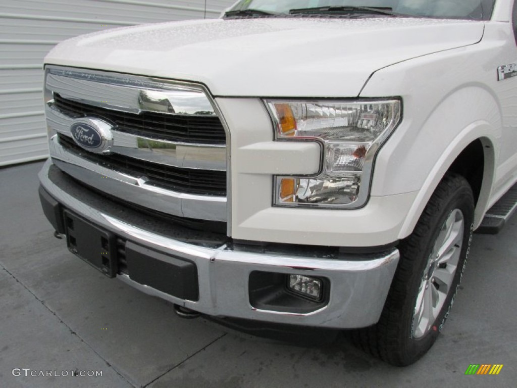 2015 F150 Lariat SuperCrew 4x4 - White Platinum Tricoat / Medium Light Camel photo #10