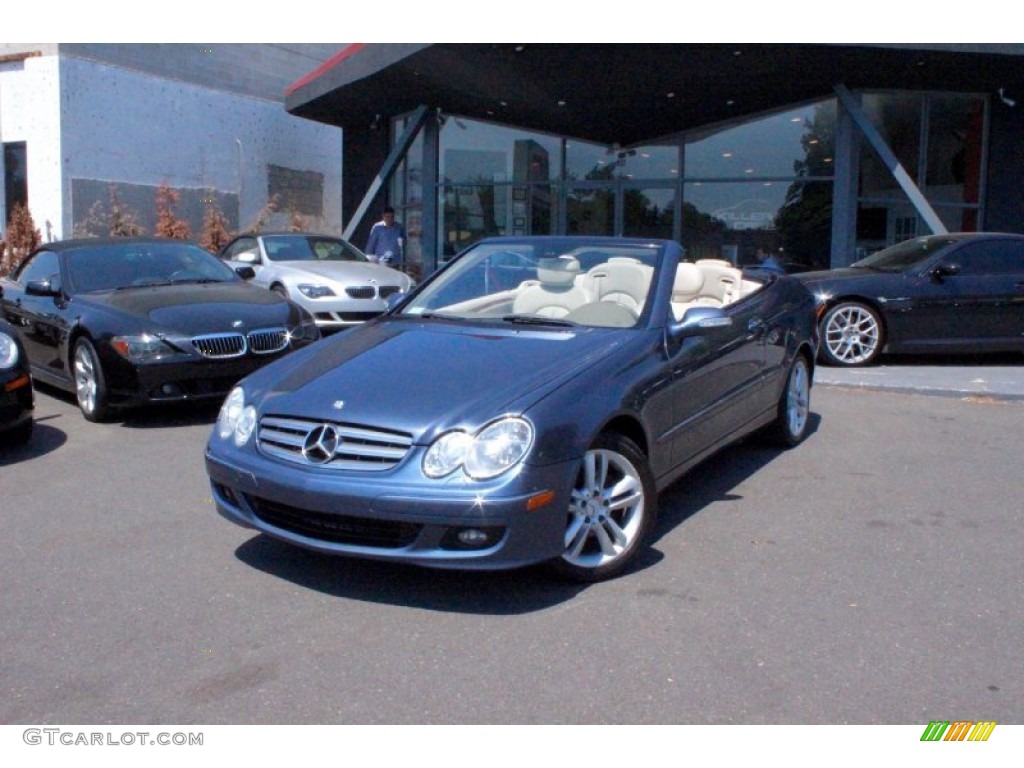2006 CLK 350 Cabriolet - Cadet Blue Metallic / Stone photo #3