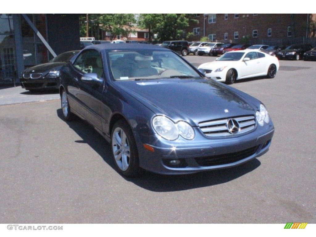2006 CLK 350 Cabriolet - Cadet Blue Metallic / Stone photo #21