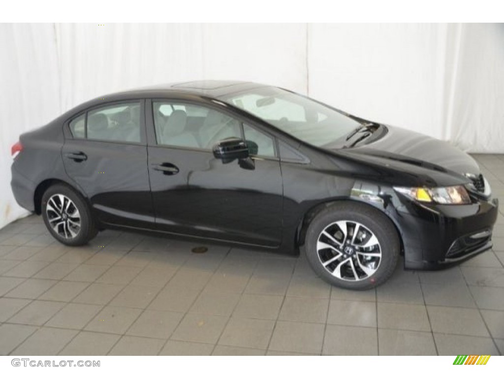 Crystal Black Pearl 2015 Honda Civic EX Sedan Exterior Photo #104258211