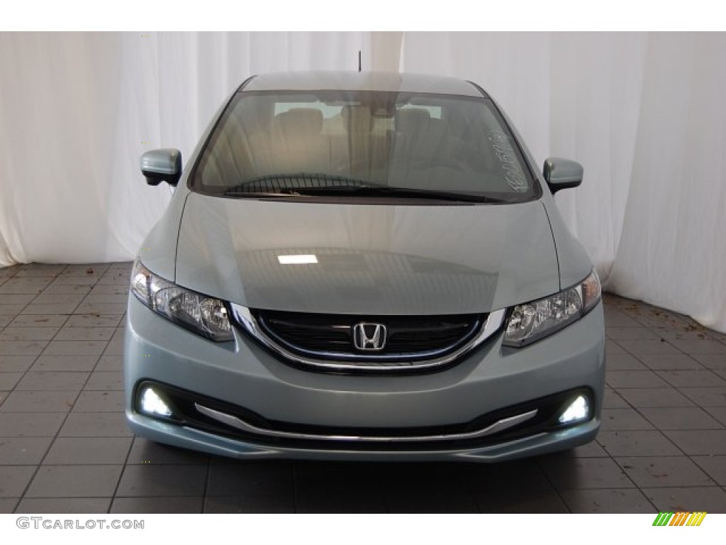 2015 Civic Hybrid Sedan - Green Opal Metallic / Beige photo #3