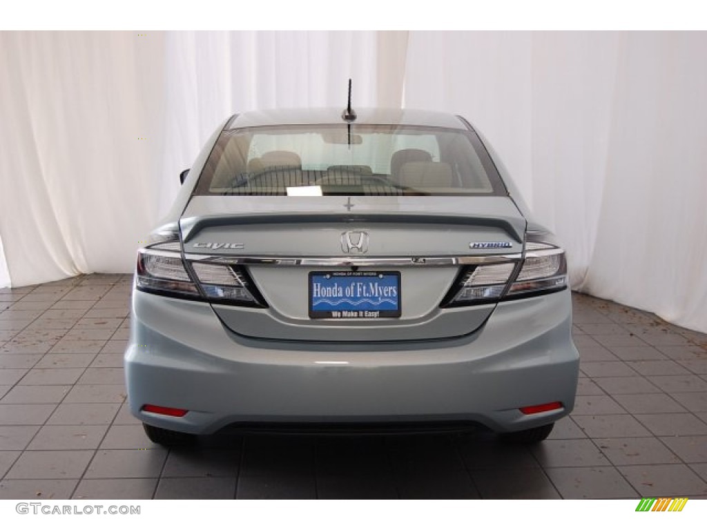 2015 Civic Hybrid Sedan - Green Opal Metallic / Beige photo #8