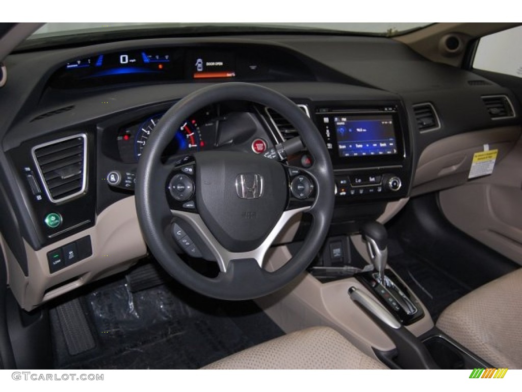 2015 Civic Hybrid Sedan - Green Opal Metallic / Beige photo #12