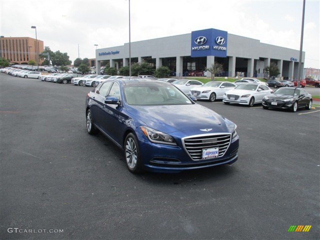 2015 Genesis 3.8 Sedan - Ibiza Blue / Ivory photo #1