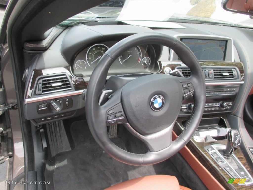 2013 BMW 6 Series 650i xDrive Convertible Cinnamon Brown Dashboard Photo #104261171