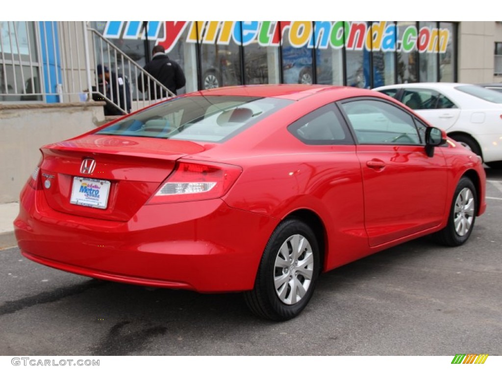 2012 Civic LX Coupe - Rallye Red / Gray photo #5