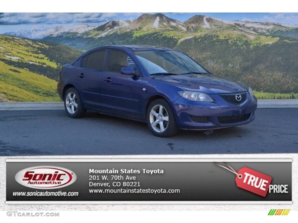 2006 MAZDA3 i Touring Sedan - Strato Blue Mica / Beige photo #1