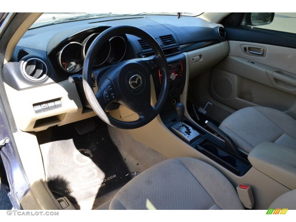 2006 MAZDA3 i Touring Sedan - Strato Blue Mica / Beige photo #7