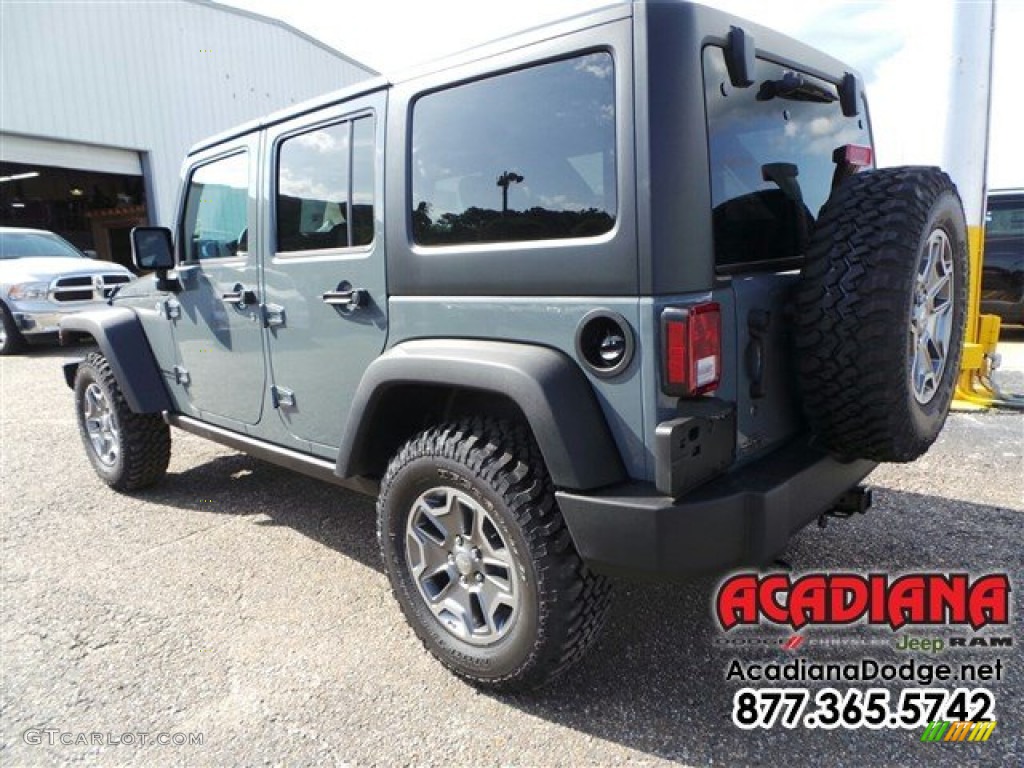 2015 Wrangler Unlimited Rubicon 4x4 - Anvil / Black photo #2