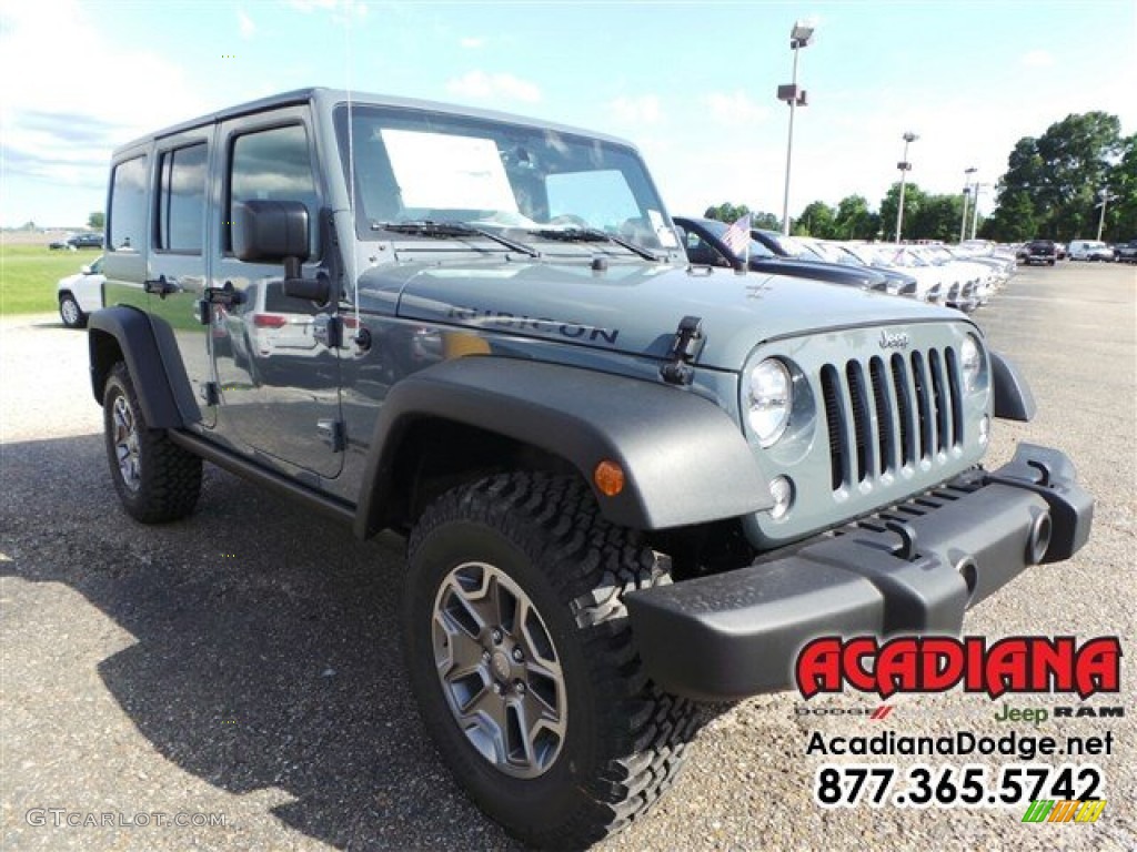 2015 Wrangler Unlimited Rubicon 4x4 - Anvil / Black photo #4
