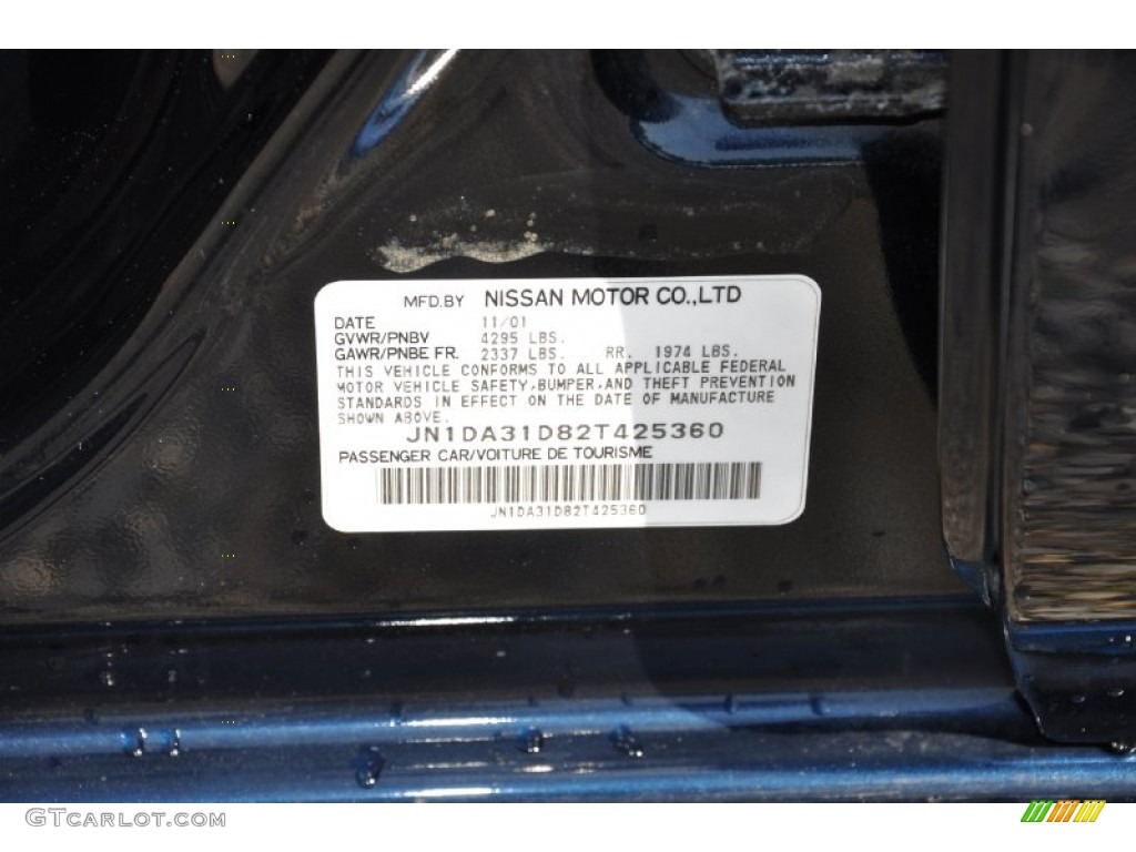 2002 Maxima SE - Majestic Blue Metallic / Frost photo #11