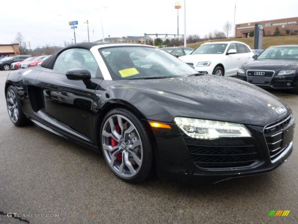 2015 R8 Spyder V10 - Mythos Black Metallic / Black photo #5