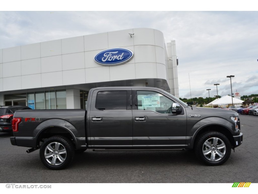 2015 F150 Platinum SuperCrew 4x4 - Magnetic Metallic / Platinum Black photo #2