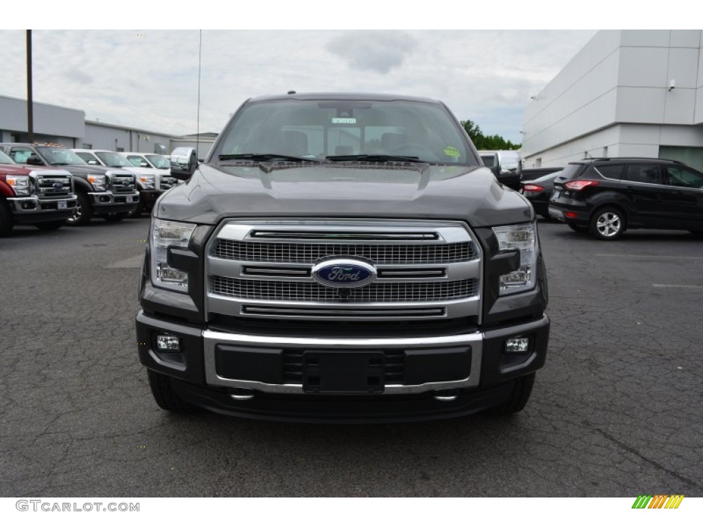 2015 F150 Platinum SuperCrew 4x4 - Magnetic Metallic / Platinum Black photo #4