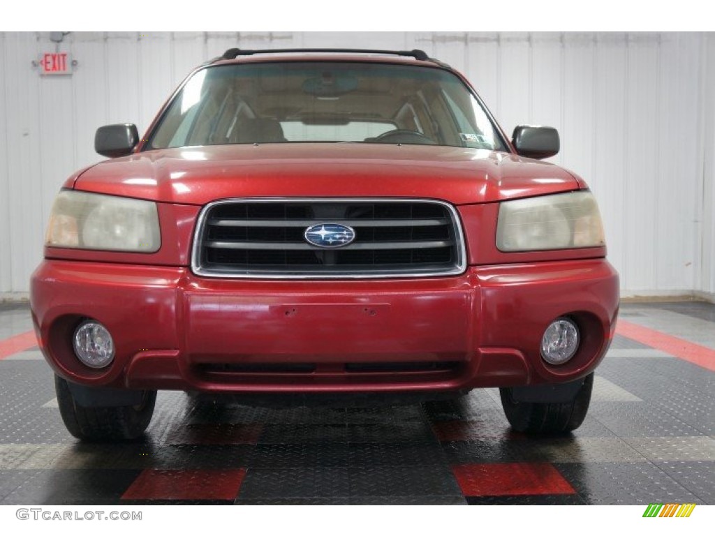 2003 Forester 2.5 XS - Cayenne Red Pearl / Beige photo #4