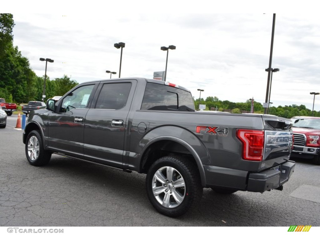 2015 F150 Platinum SuperCrew 4x4 - Magnetic Metallic / Platinum Black photo #35