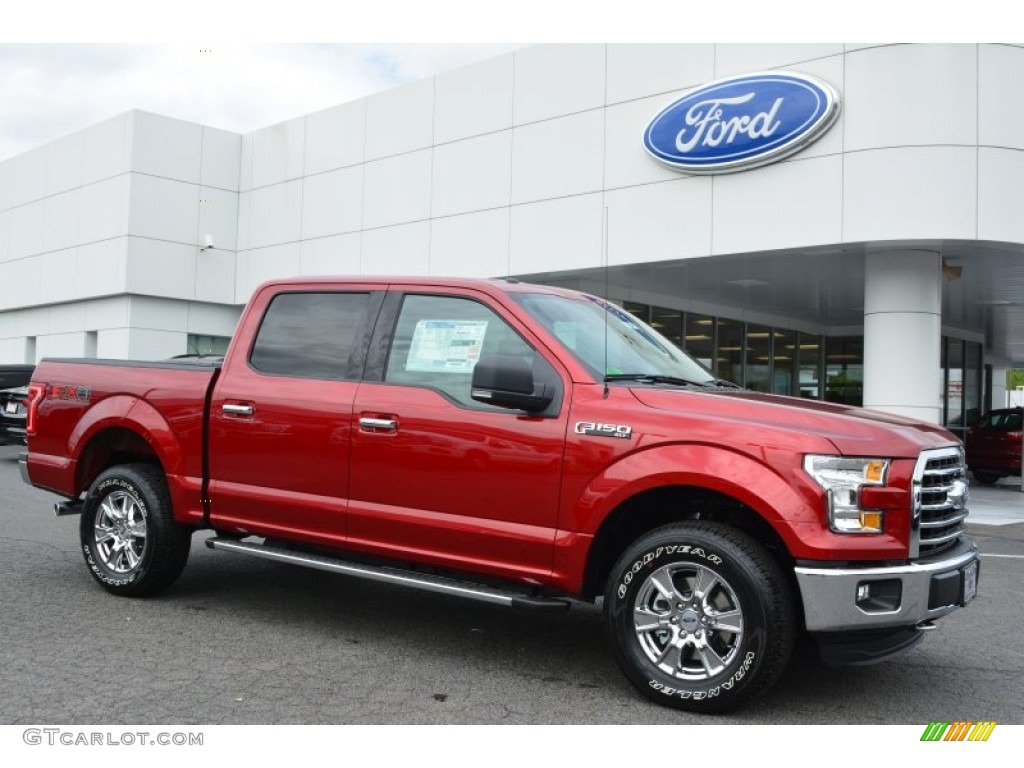 2015 F150 XLT SuperCrew 4x4 - Ruby Red Metallic / Medium Earth Gray photo #1