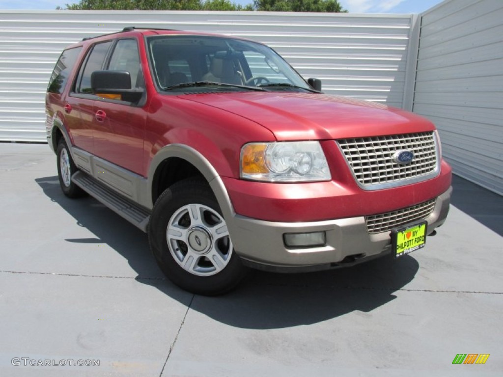 2003 Expedition Eddie Bauer - Laser Red Tinted Metallic / Medium Parchment photo #1