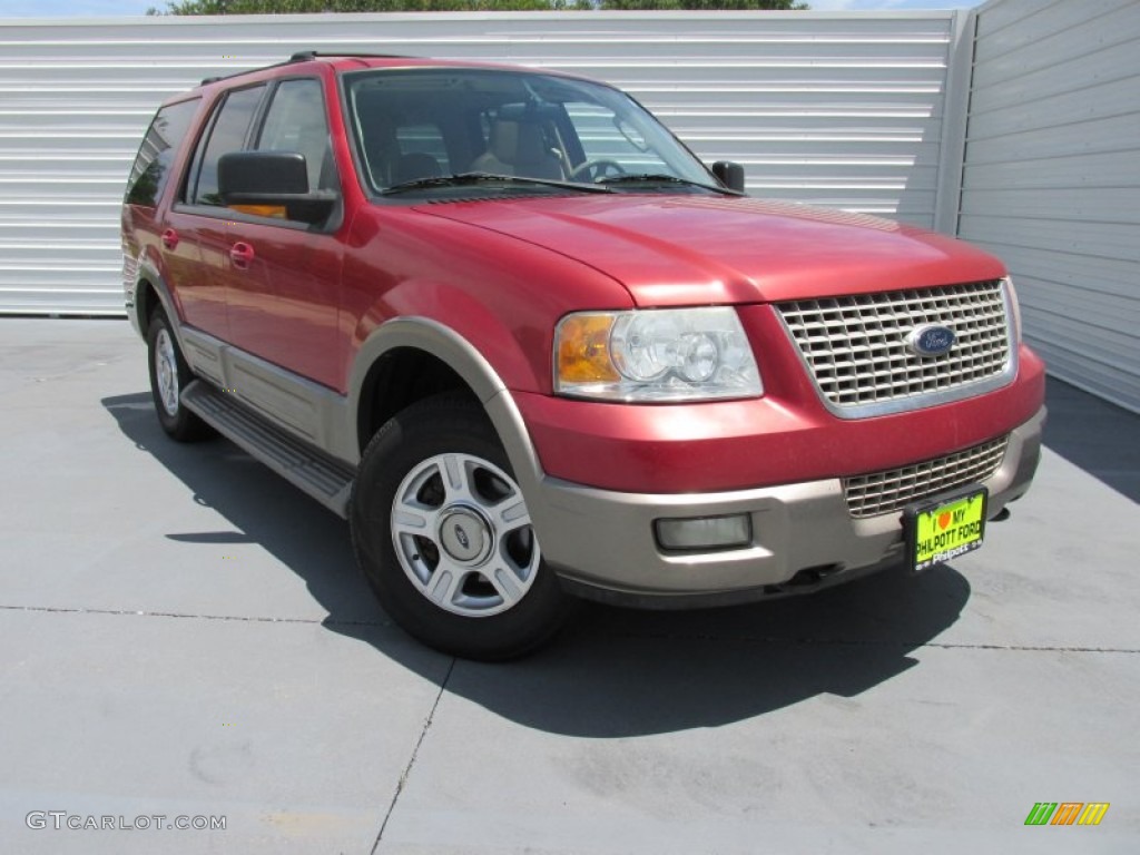 2003 Expedition Eddie Bauer - Laser Red Tinted Metallic / Medium Parchment photo #2