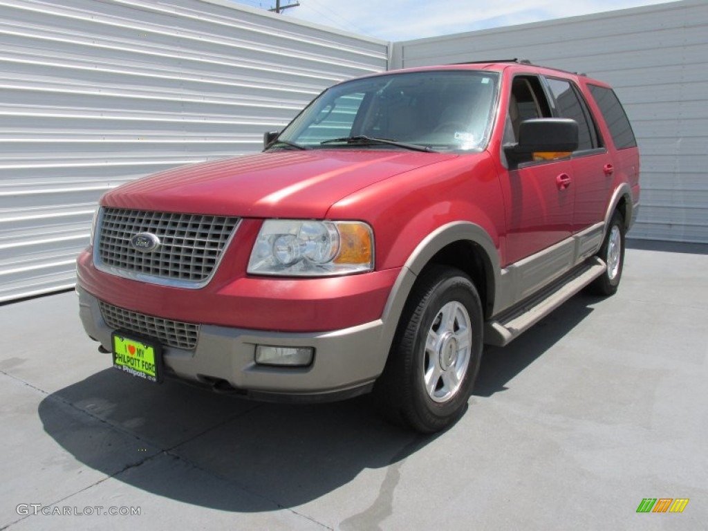 2003 Expedition Eddie Bauer - Laser Red Tinted Metallic / Medium Parchment photo #7