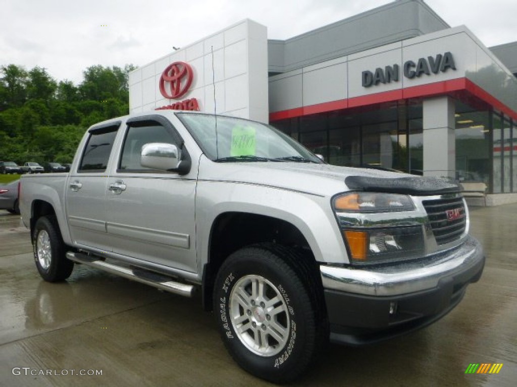 2010 Canyon SLE Crew Cab 4x4 - Pure Silver Metallic / Ebony photo #1