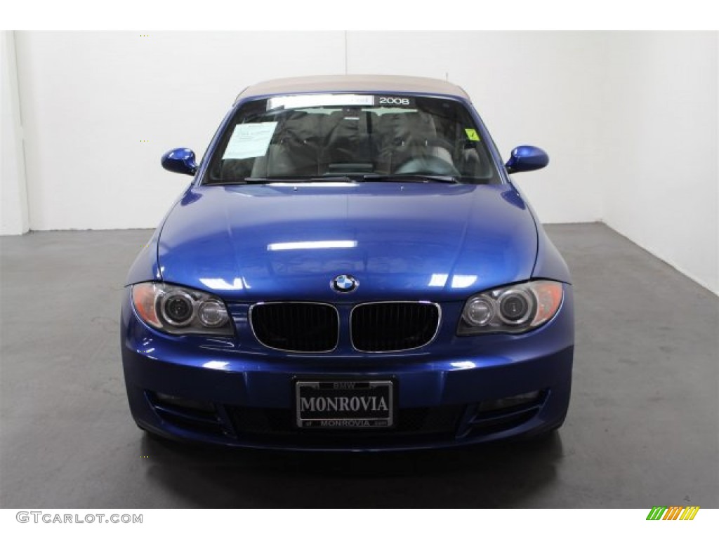 2008 1 Series 128i Convertible - Montego Blue Metallic / Taupe photo #9
