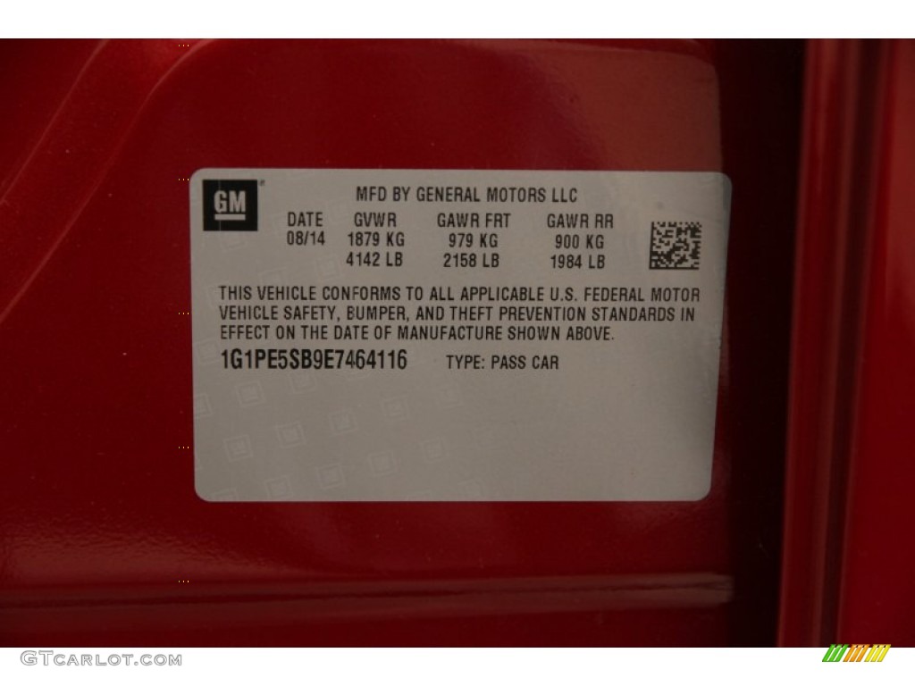 2014 Cruze LT - Crystal Red Tintcoat / Cocoa/Light Neutral photo #18