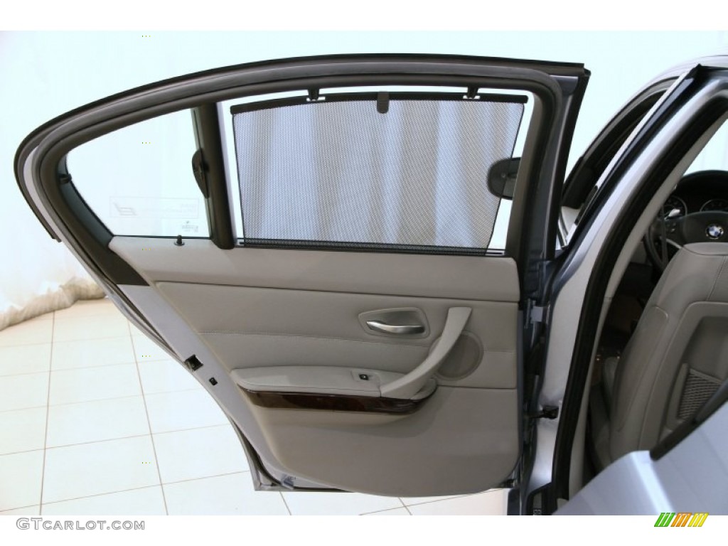 2009 BMW 3 Series 328i Sedan Grey Dakota Leather Door Panel Photo #104289347