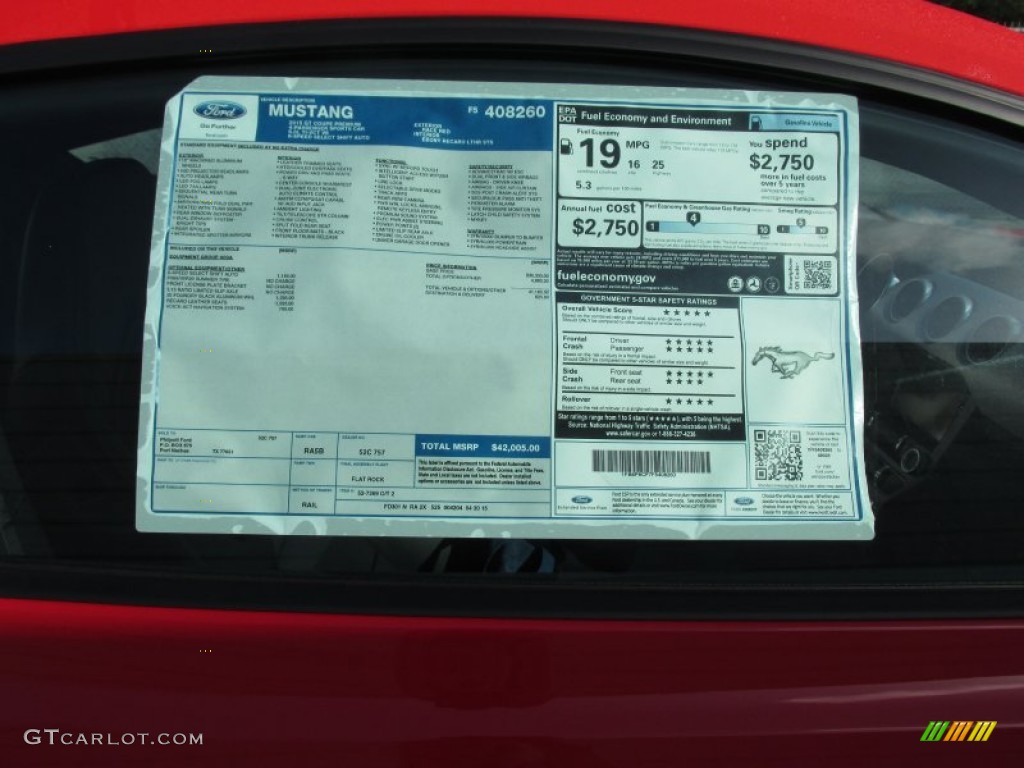 2015 Mustang GT Premium Coupe - Race Red / Ebony Recaro Sport Seats photo #31