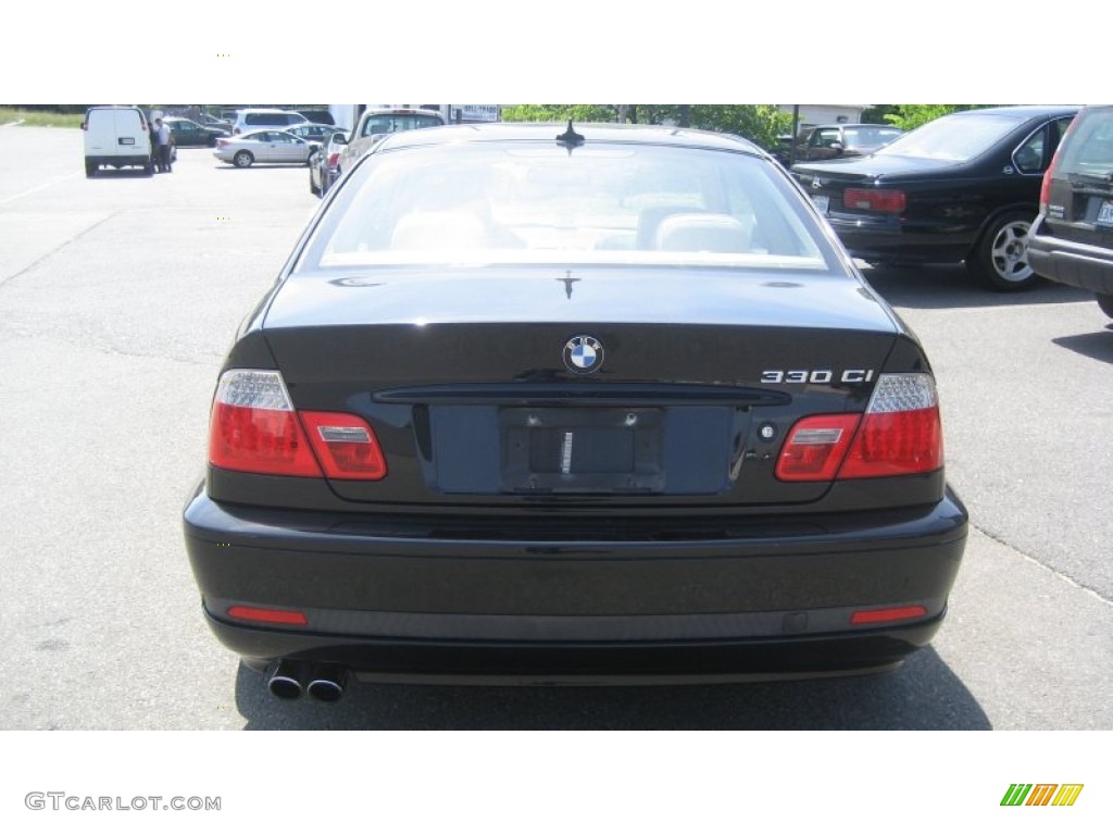 2004 3 Series 330i Coupe - Jet Black / Sand photo #3
