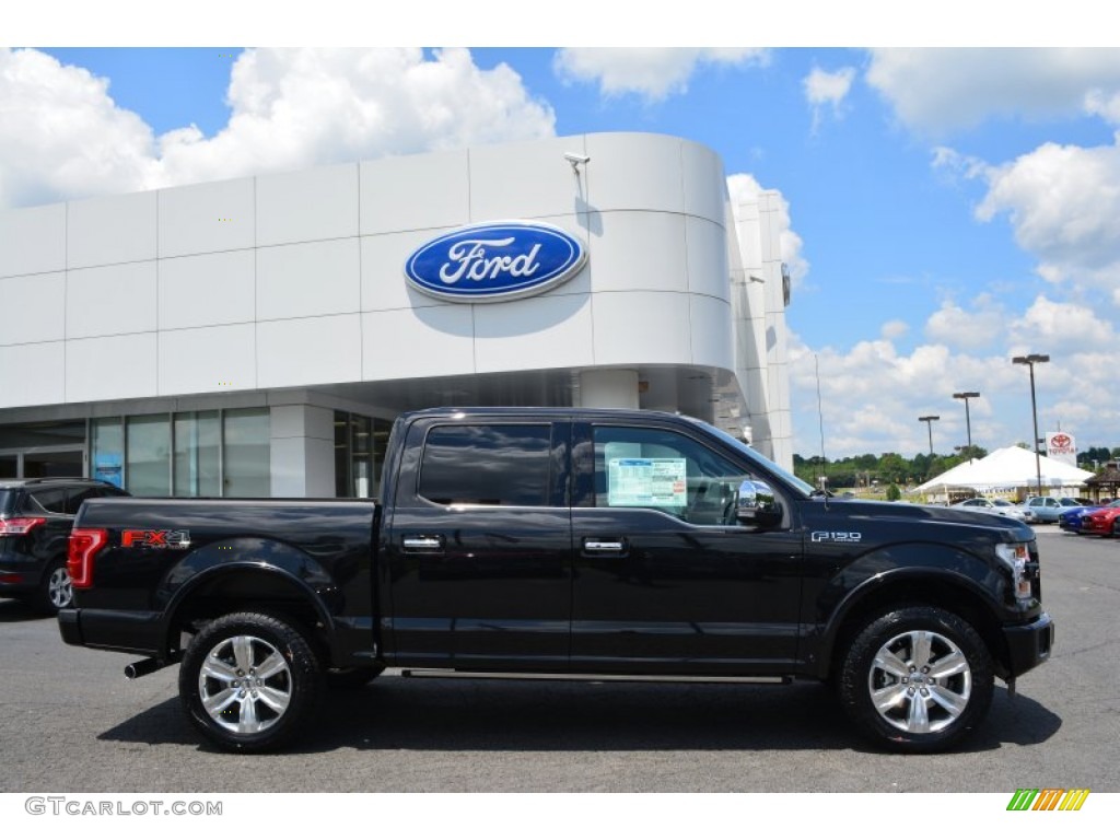 2015 F150 Platinum SuperCrew 4x4 - Tuxedo Black Metallic / Platinum Brunello photo #2