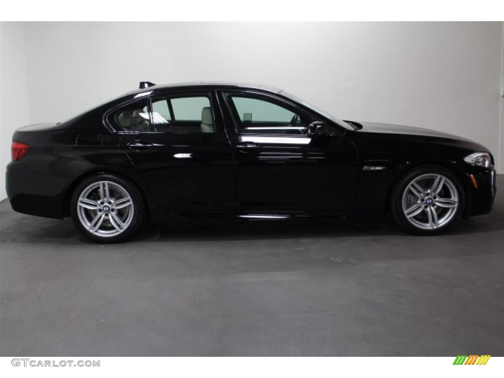 2013 5 Series 535i Sedan - Jet Black / Oyster/Black photo #2