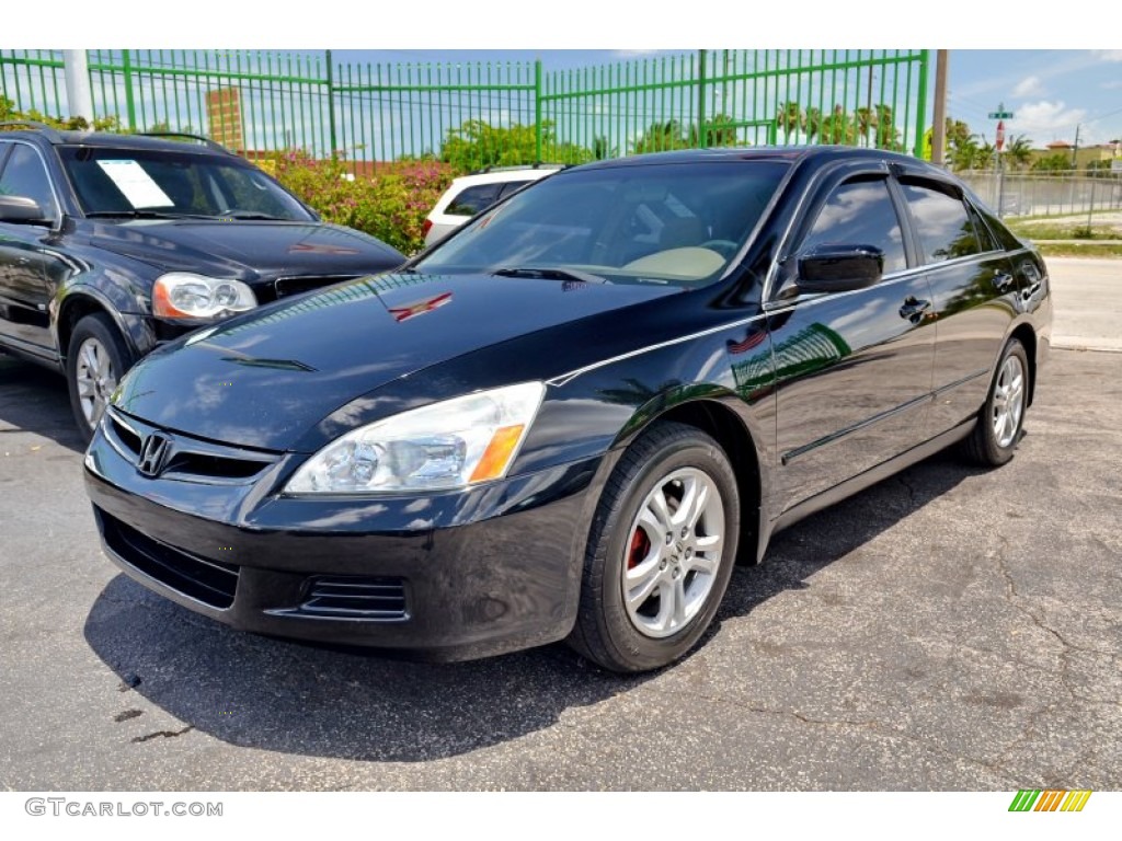 2007 Accord SE V6 Sedan - Nighthawk Black Pearl / Ivory photo #27