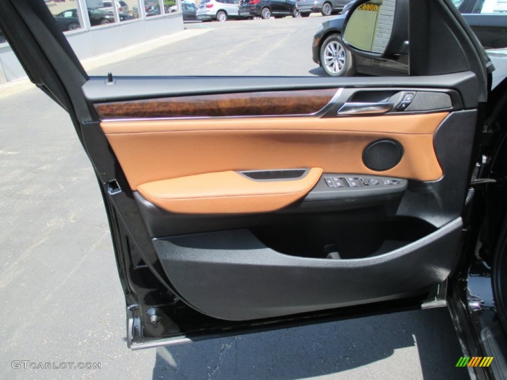 2016 BMW X3 xDrive28i Saddle Brown Door Panel Photo #104326756